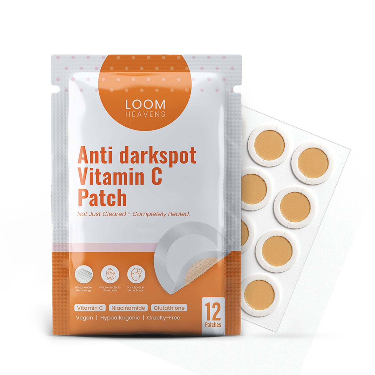 Loom Heavens Vitamin C Dark Spot Patches – Microneedle Patch for Hyperpigmentation, Acne Marks & Blemish Repair – 63 Invisible Patches